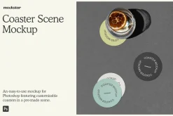 Coaster Scene Mockup