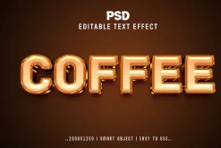Coffee Editable 3D Text Effect Style