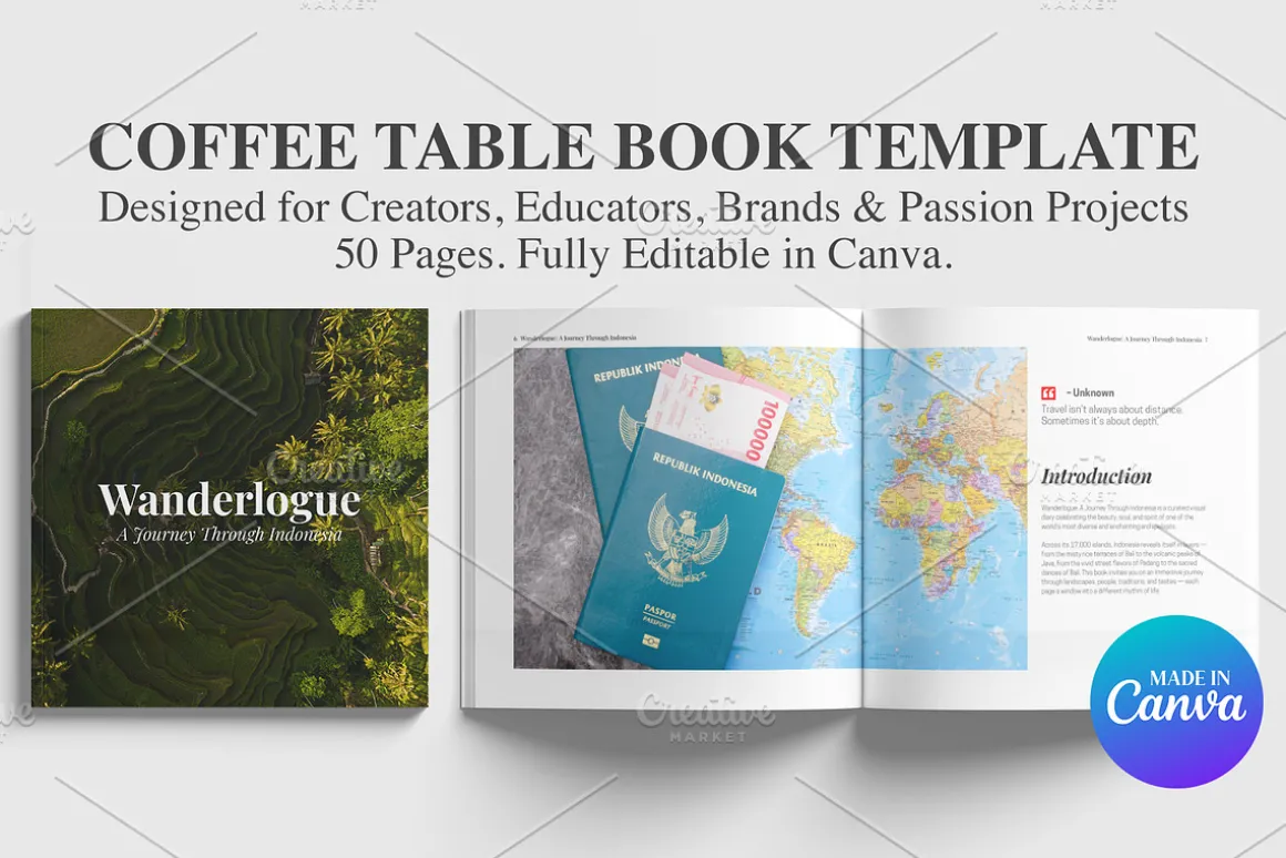 Coffee Table Book Template in Canva