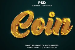 Coin luxury Chrome 3d Text Effect
