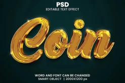 Coin luxury Chrome 3d Text Effect