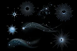 Cold Blue Cosmic PNG Overlays