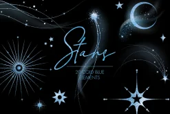 Cold Blue Cosmic PNG Overlays