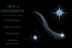 Cold Blue Cosmic PNG Overlays