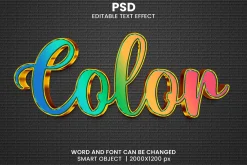 Color 3d Editable Psd Text Effect