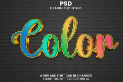 Color 3d Editable Psd Text Effect