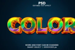 Color 3d Editable Text Effect Style