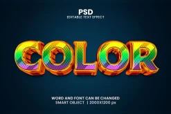 Color 3d Editable Text Effect Style