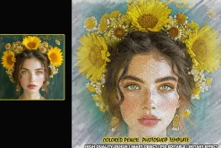 Colored Pencil Photoshop Template