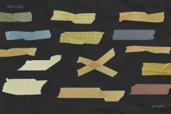 28 Colorful Textured Ripped Tapes
