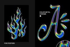 Color Metal Chrome Text Effect