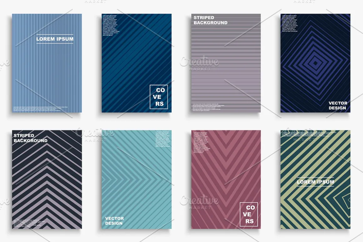 Color minimalistic striped covers