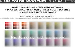 600 color swatches in 24 palettes