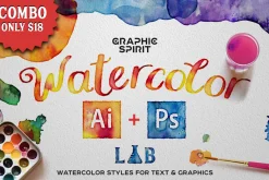 Combo: WATERCOLOR Lab Ai+Ps
