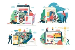 Company website vector Illustrations