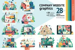Company website vector Illustrations