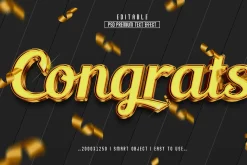 Congrats 3D Psd Text Effect Style