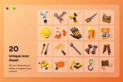 Construction & Tools 3D Icon Pack