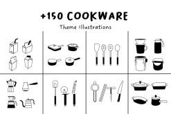 150+ Cookware Illustrations