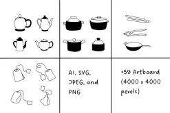 150+ Cookware Illustrations