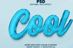 Cool Blue 3d Text Effect Style