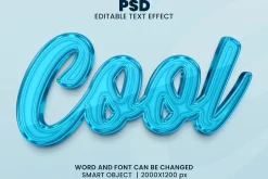 Cool Blue 3d Text Effect Style