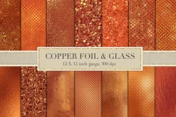 Copper foil and glass textures