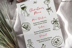 Coquette Christmas hand drawn set