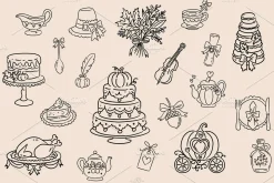 Coquette Thanksgiving Line Art
