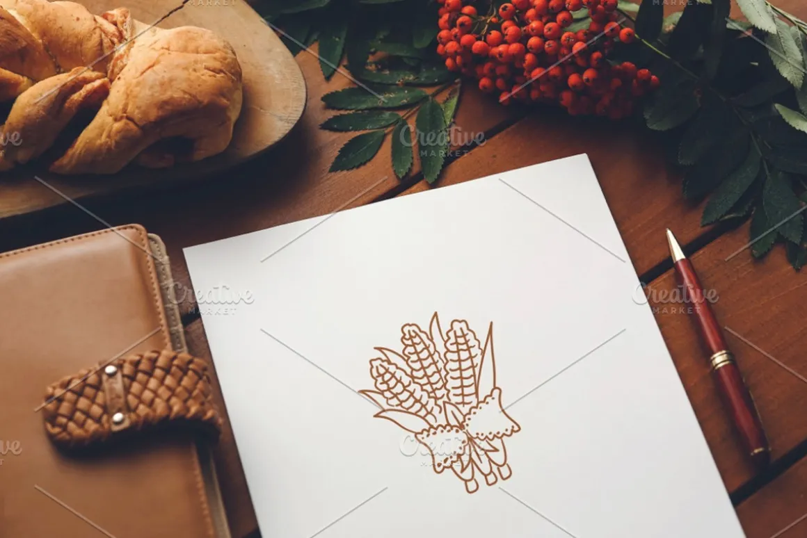 Coquette Thanksgiving Line Art