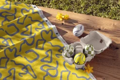 Cotton Fabric and Easter Eggs Mockup