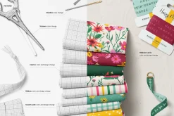 Cotton Fabrics & Swatch Card Mockup