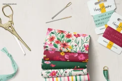 Cotton Fabrics & Swatch Card Mockup