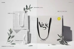 Cotton Handle Paper Gift Bag Mockup