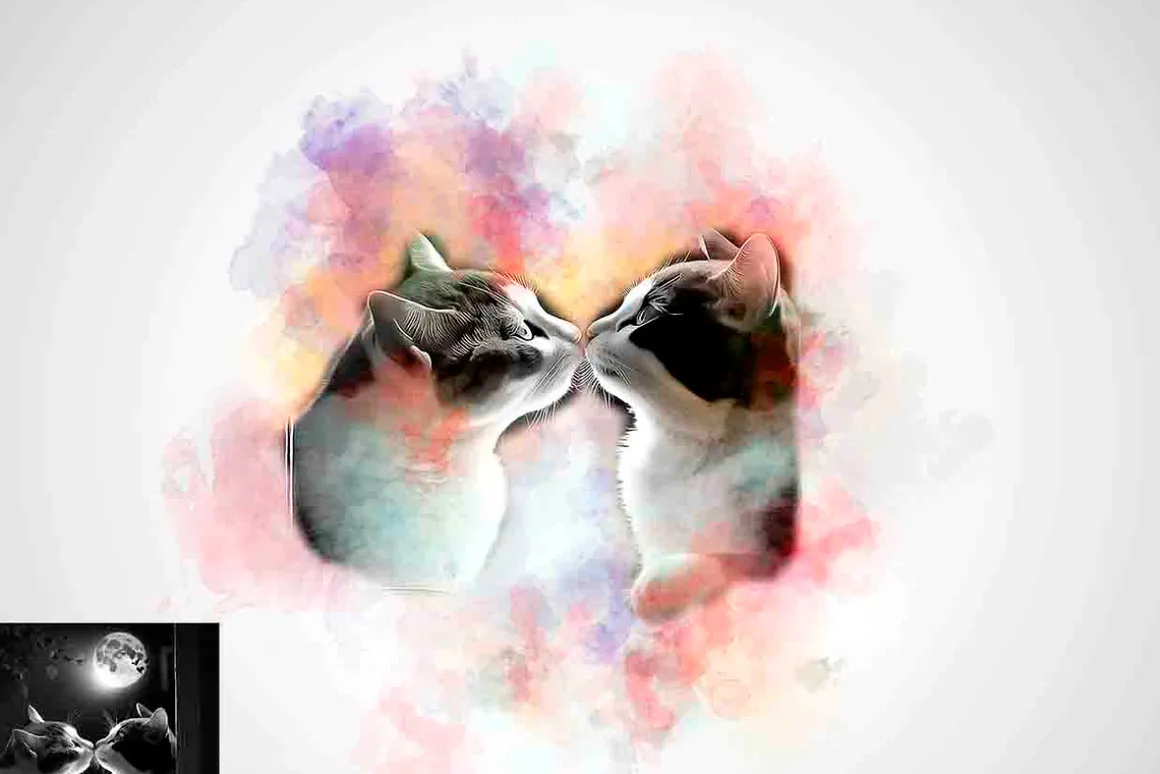 Couple Paint Art Photoshop Action