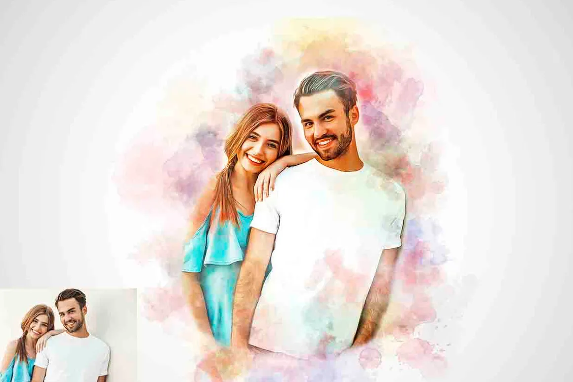 Couple Paint Art Photoshop Action