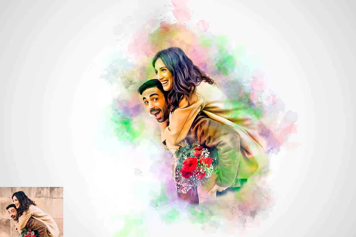 Couple Paint Art Photoshop Action