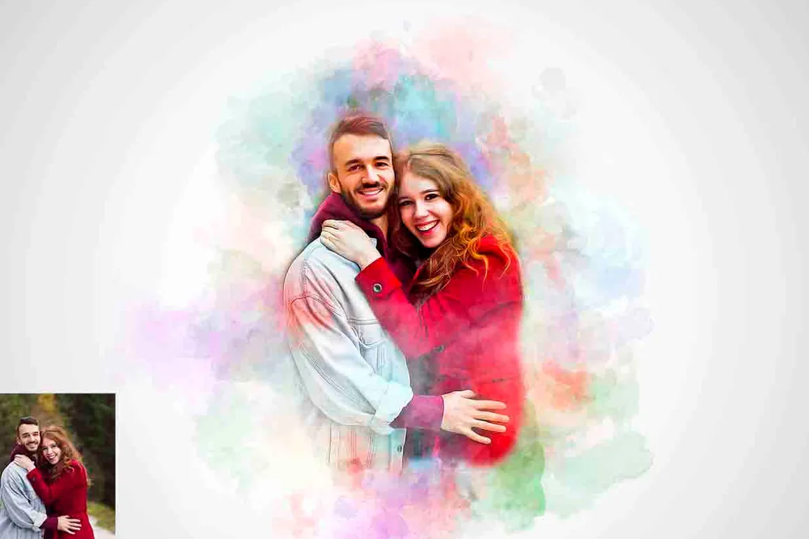 Couple Paint Art Photoshop Action