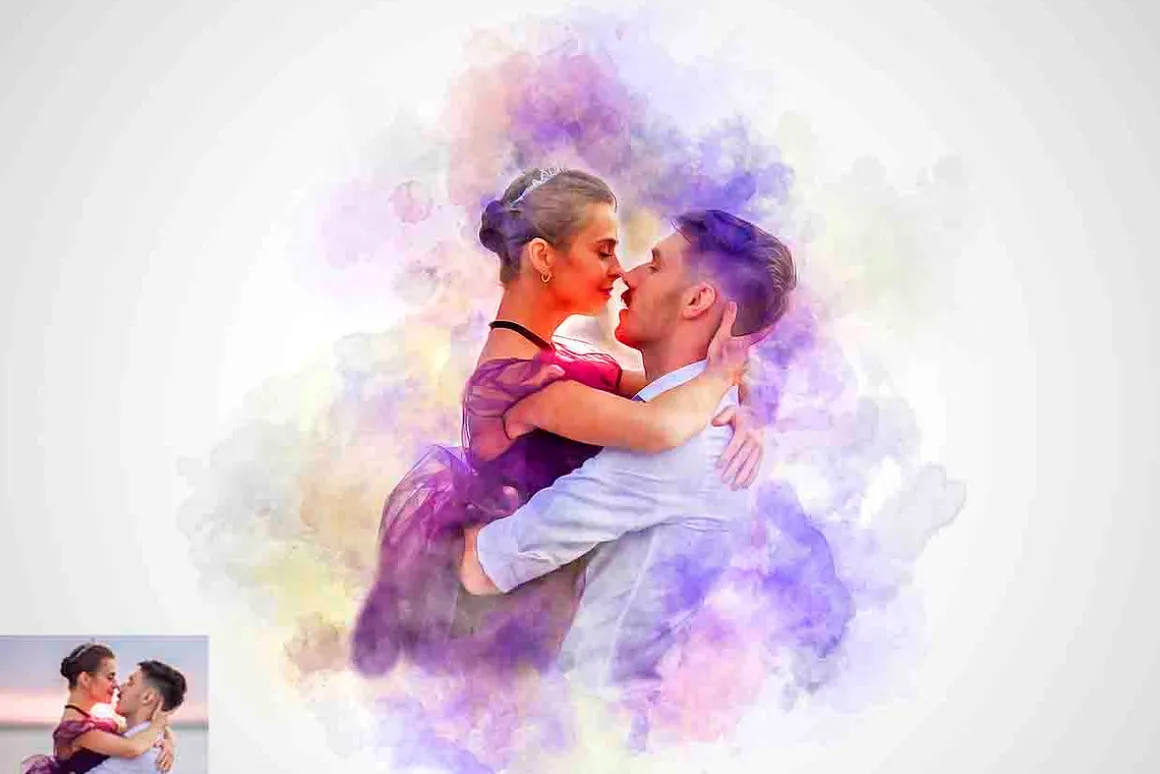 Couple Paint Art Photoshop Action