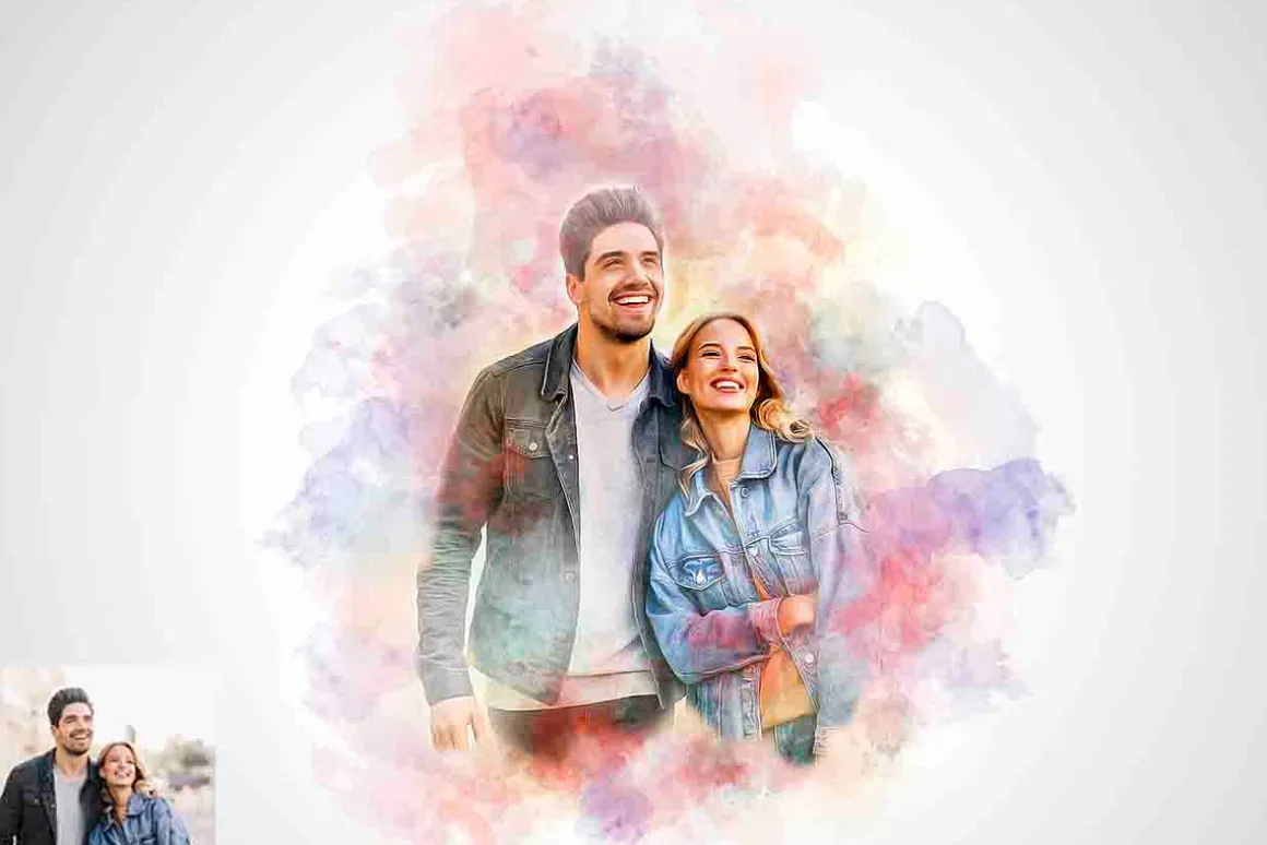 Couple Paint Art Photoshop Action