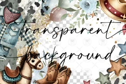 CowBoy Baby Watercolor Clipart