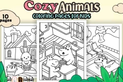 cozy animals coloring pages or kids