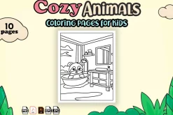cozy animals coloring pages or kids