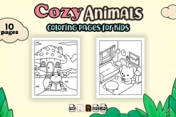 cozy animals coloring pages or kids