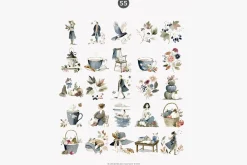 cozy autumn charm clipart set