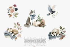 cozy autumn charm clipart set
