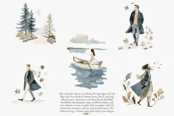 cozy autumn charm clipart set