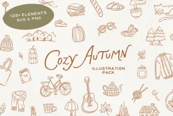 Cozy Autumn Hand Drawn SVG Elements