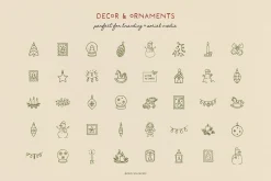 COZY CHRISTMAS line art clipart