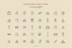 COZY CHRISTMAS line art clipart